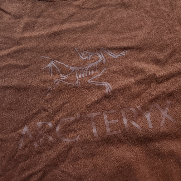 Arc'Teryx Men's Burnt Orange Logo Tshirt Size XL 100% Cotton - Picture 2 of 5